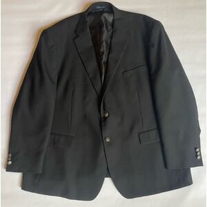 Stafford Essentials Blck Suit Jacket Men's 48R Exact Measurements In Description